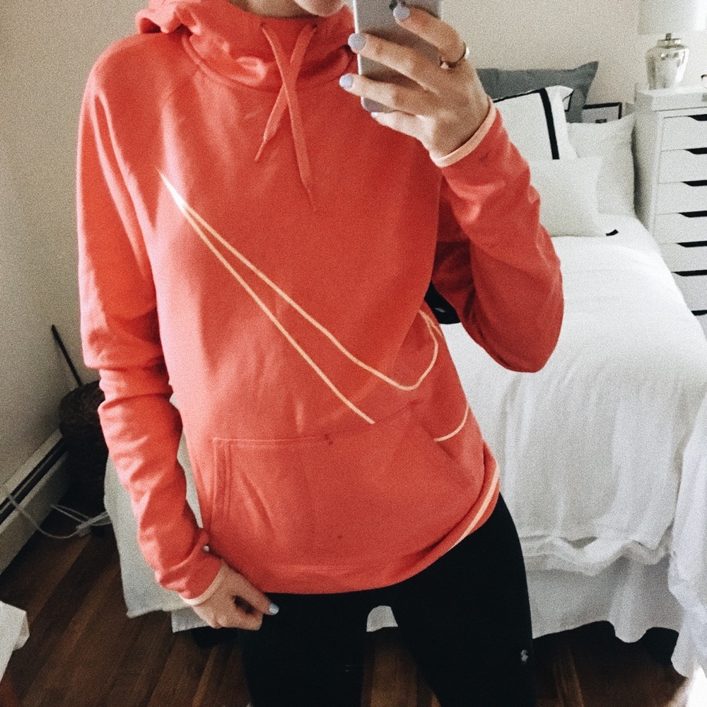 Pink and Orange Fleece Nike Hoodie